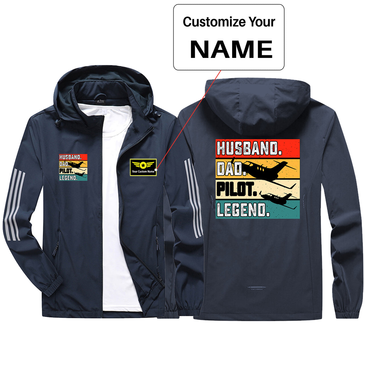 Husband & Dad & Pilot & Legend Sport & Running Jackets