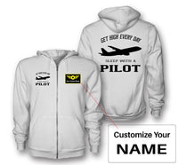 Thumbnail for Get High Every Day Sleep With A Pilot Designed Zipped Hoodies