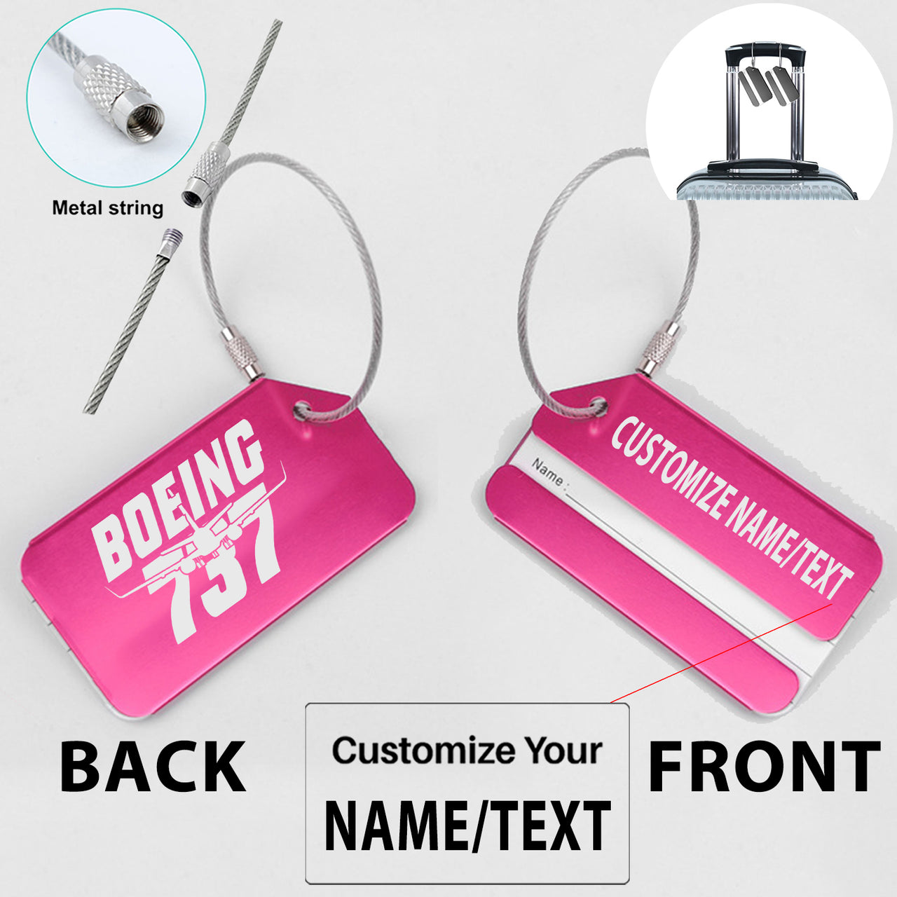 Amazing Boeing 737 Designed Fashion Metal Luggage Tags