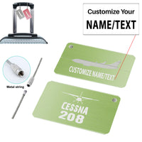 Thumbnail for Cessna 208 & Plane Designed Aluminum Airplane Luggage Tags