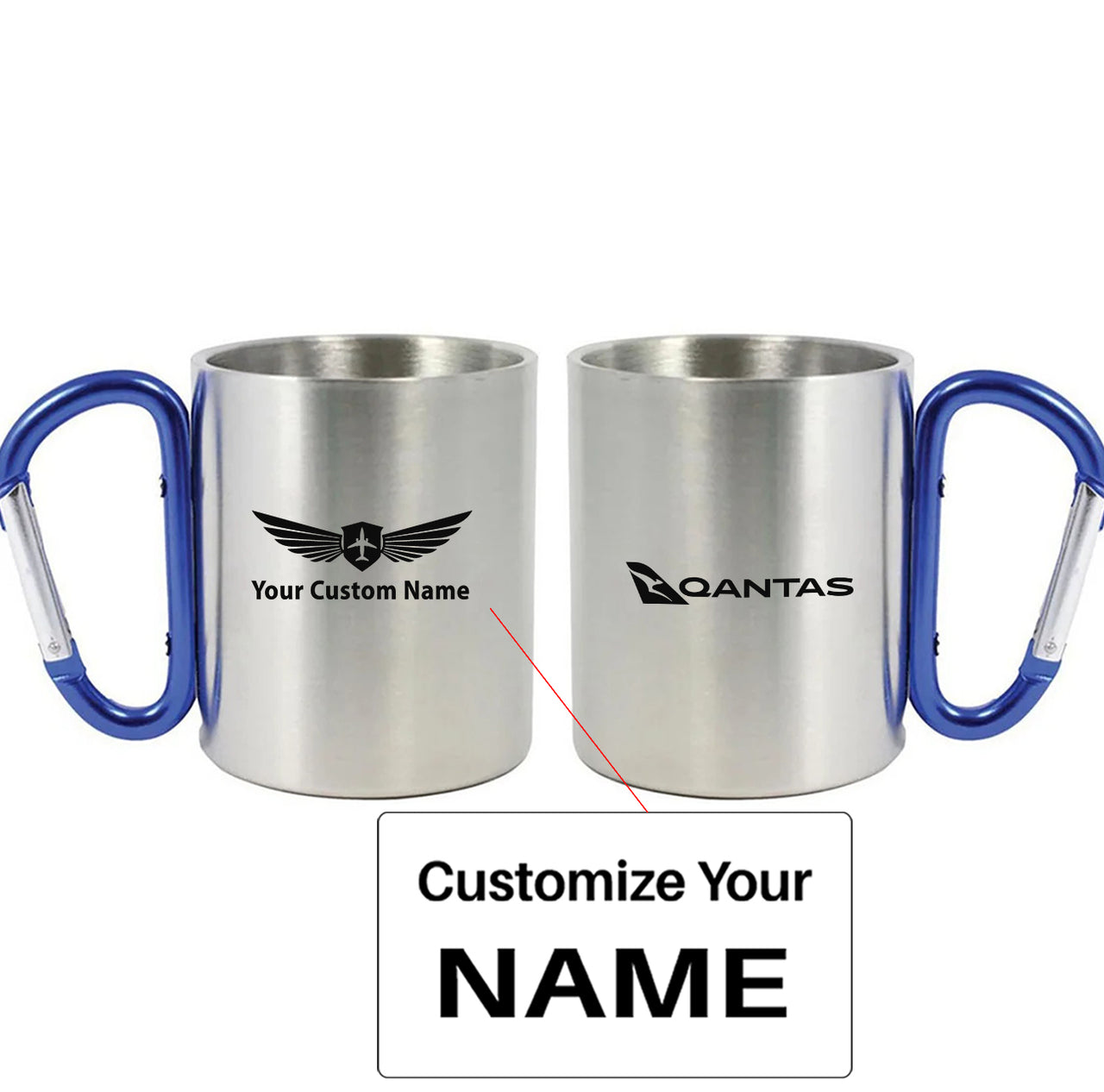 Qantas Airways Airlines Designed Stainless Steel Outdoors Mugs