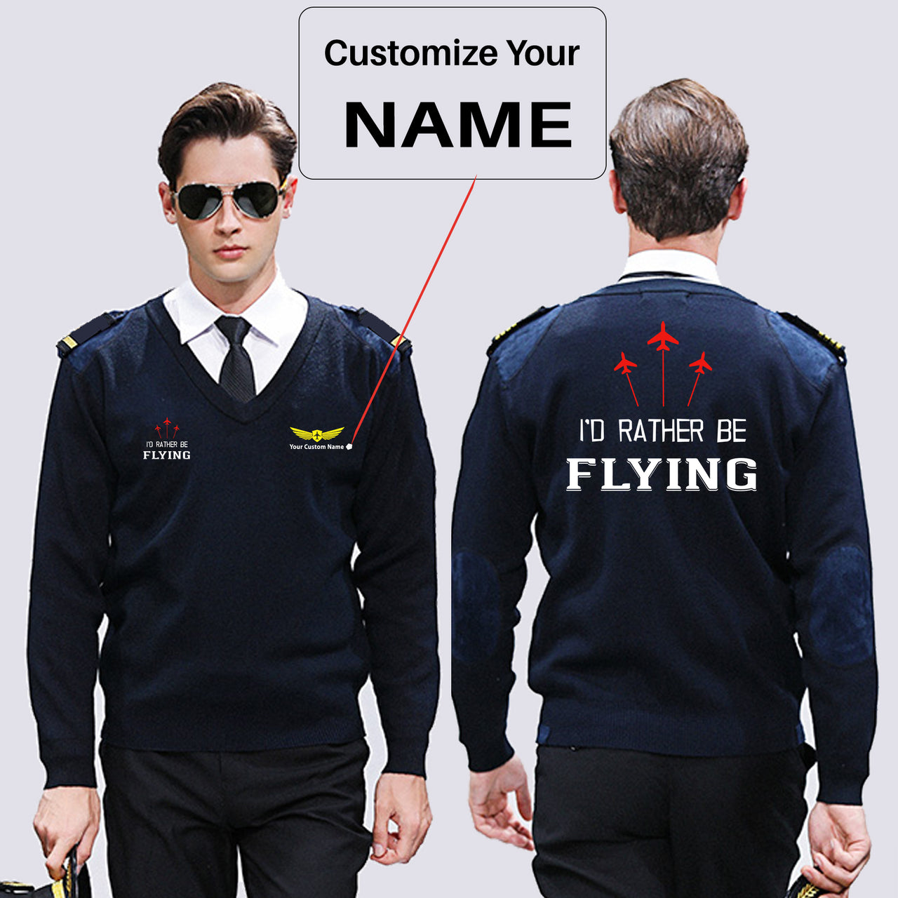I'D Rather Be Flying Designed Wool Pilot Sweaters