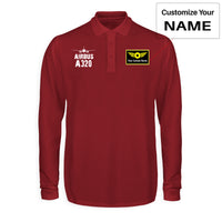 Thumbnail for Airbus A320 & Plane Designed Long Sleeve Polo T-Shirts