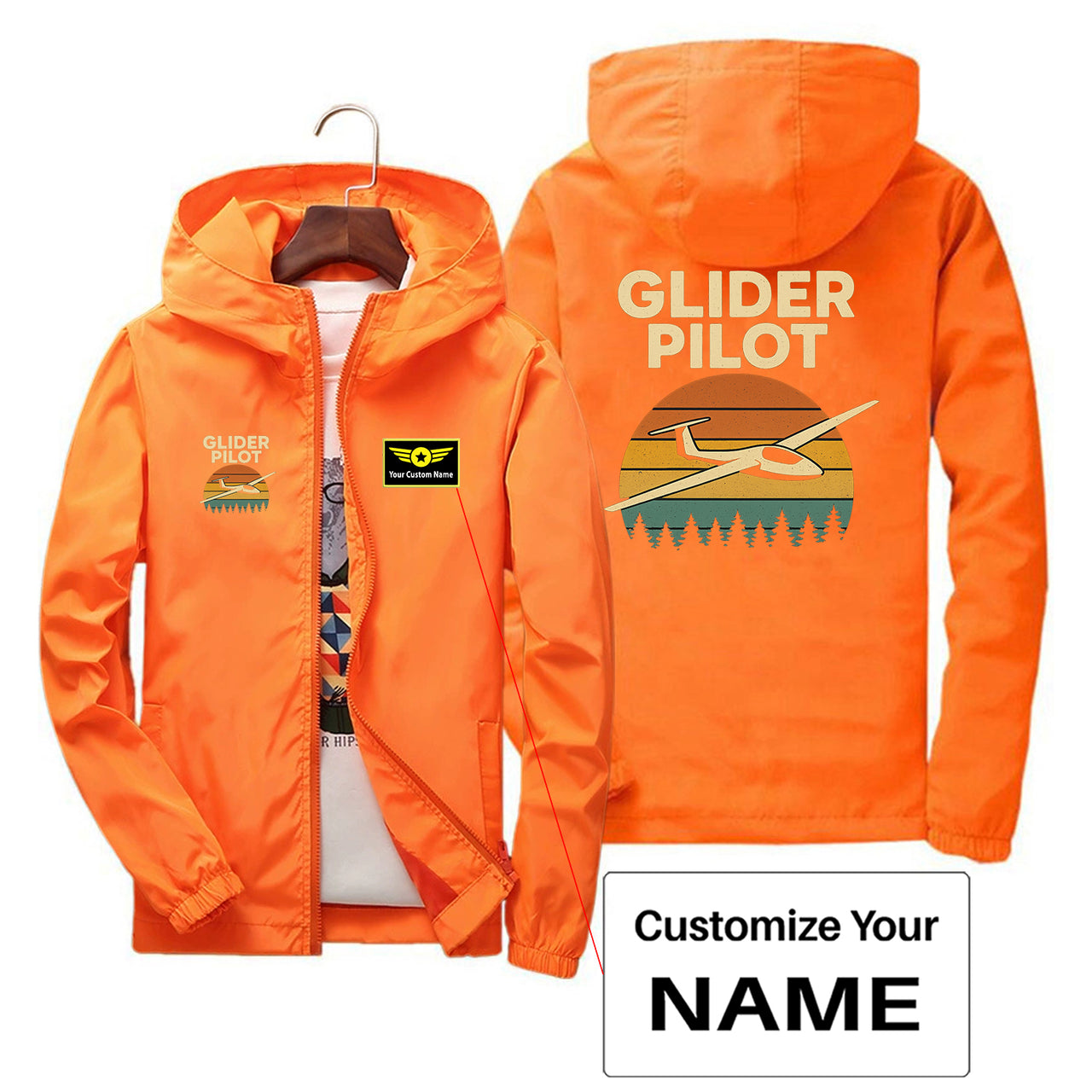 Retro Glider Designed Thin Windbreaker Jackets