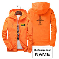 Thumbnail for Airplane Shape Aviation Alphabet Designed Thin Windbreaker Jackets