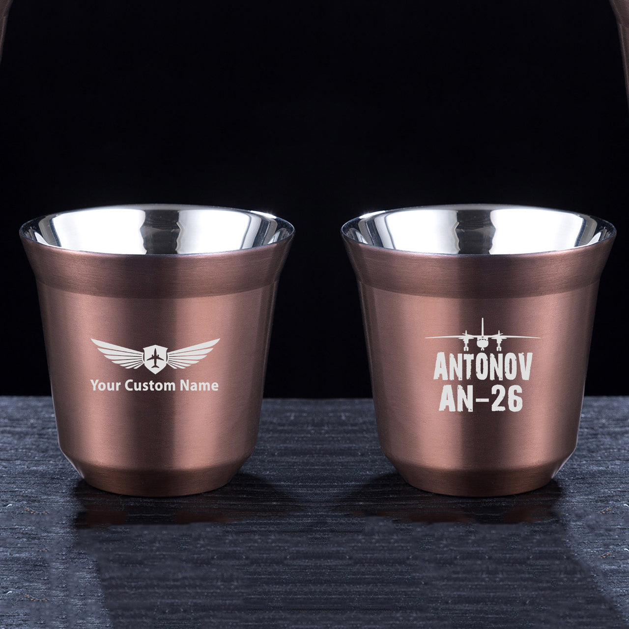 Antonov AN-26 & Plane Designed Double Wall Stainless Steel Coffee Mugs