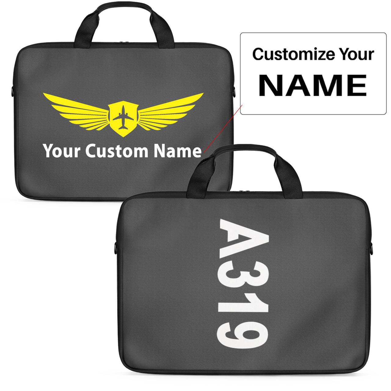 A319 Text Designed Laptop & Tablet Bags