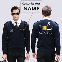 Thumbnail for I Like Aviation Designed Wool Pilot Sweaters