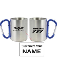 Thumbnail for Boeing 777 & Text Designed Stainless Steel Outdoors Mugs