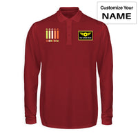 Thumbnail for Colourful Cabin Crew Designed Long Sleeve Polo T-Shirts