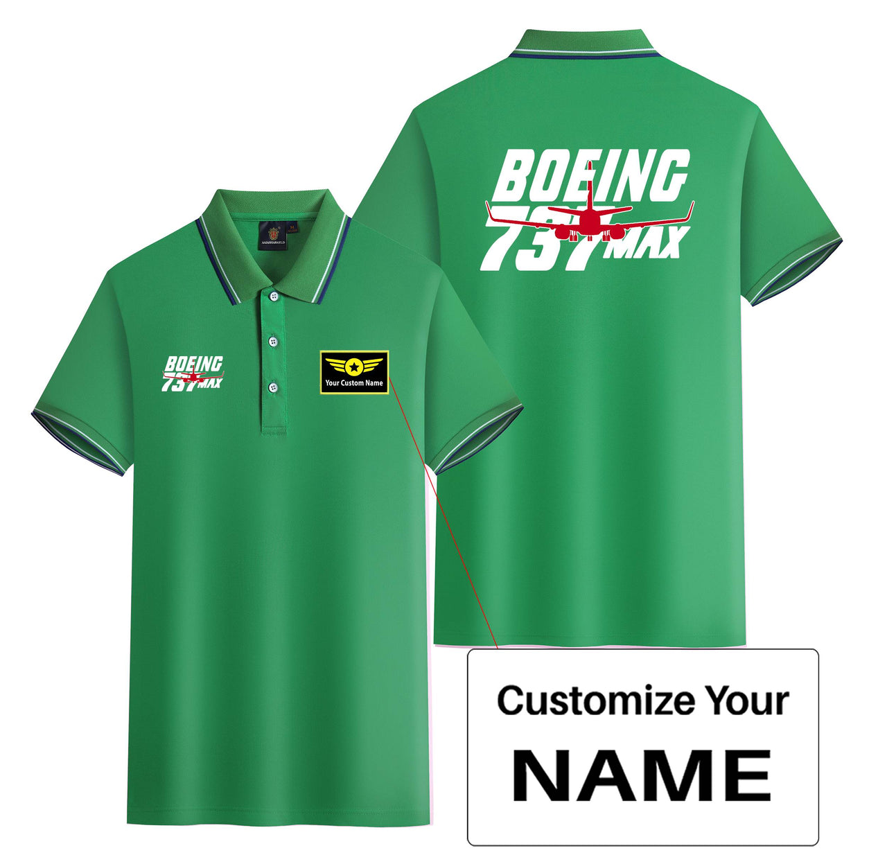 Amazing 737 Max Designed Stylish Polo T-Shirts (Double-Side)