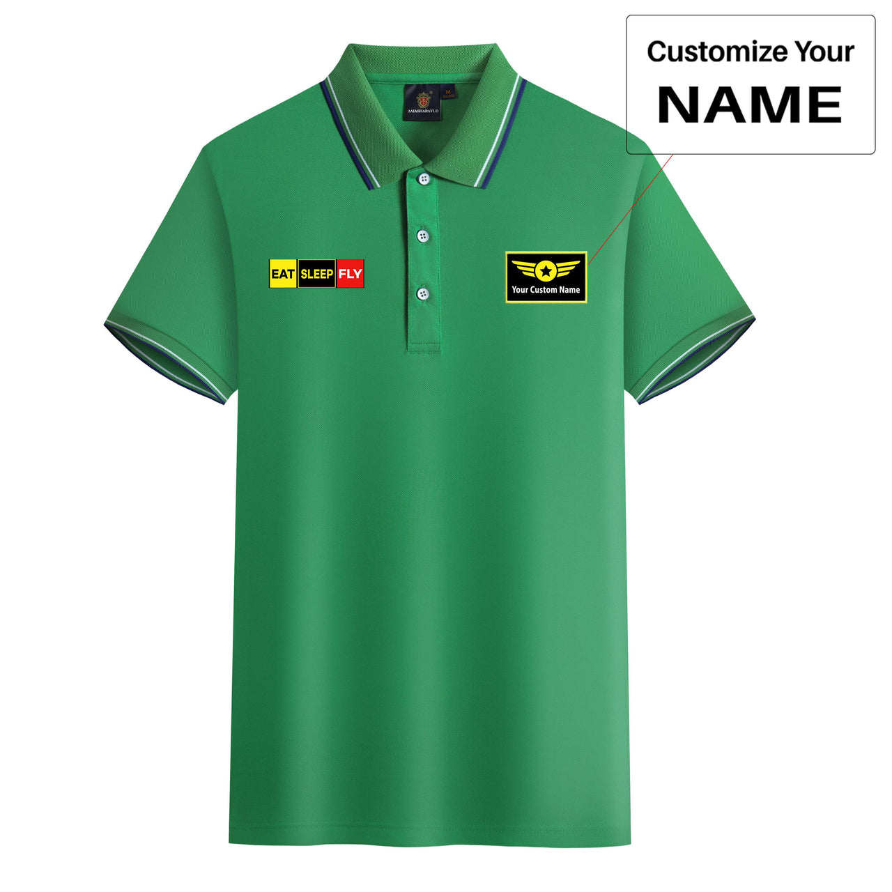 Eat Sleep Fly (Colourful) Designed Stylish Polo T-Shirts