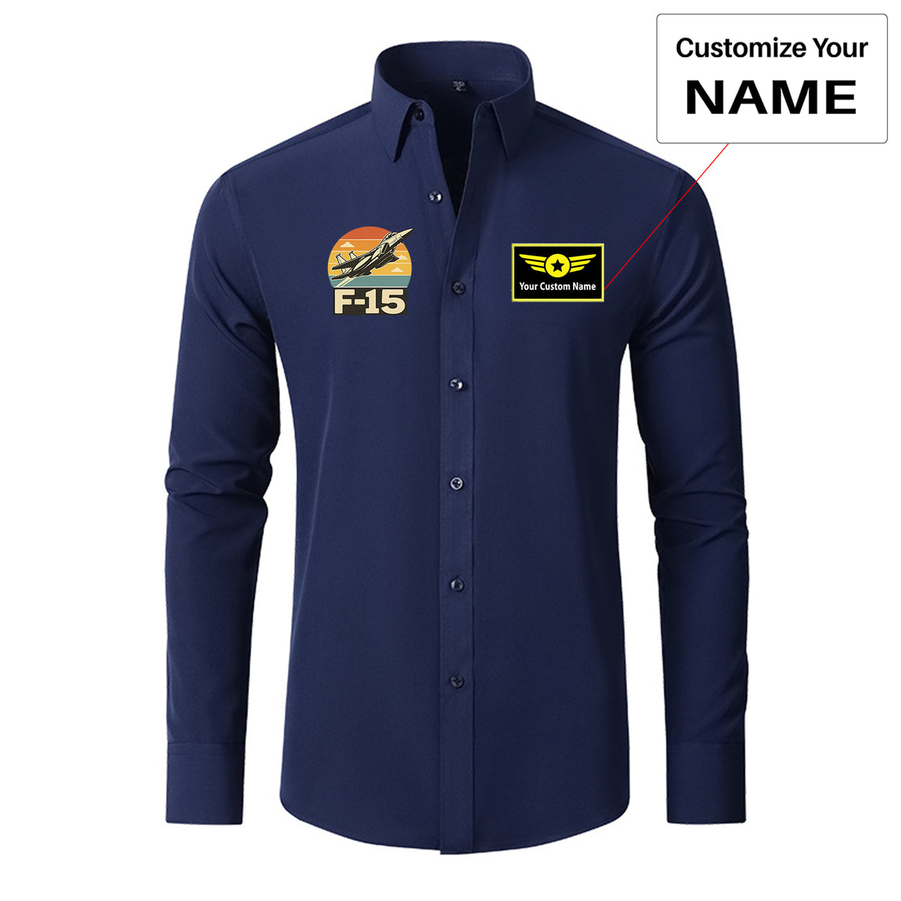 Retro Fighter Jet F15 Designed Long Sleeve Shirts