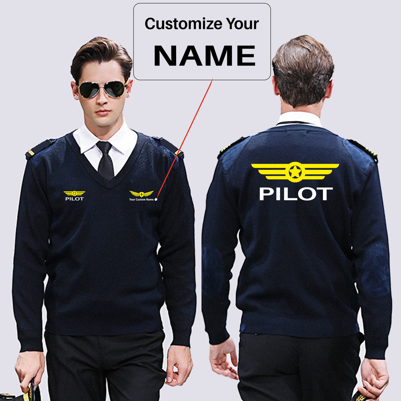 Pilot & Badge Designed Wool Pilot Sweaters