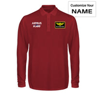 Thumbnail for Amazing Airbus A380 Designed Long Sleeve Polo T-Shirts