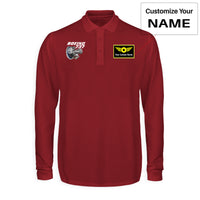Thumbnail for Boeing 737+Text & CFM LEAP-1 Engine Designed Long Sleeve Polo T-Shirts