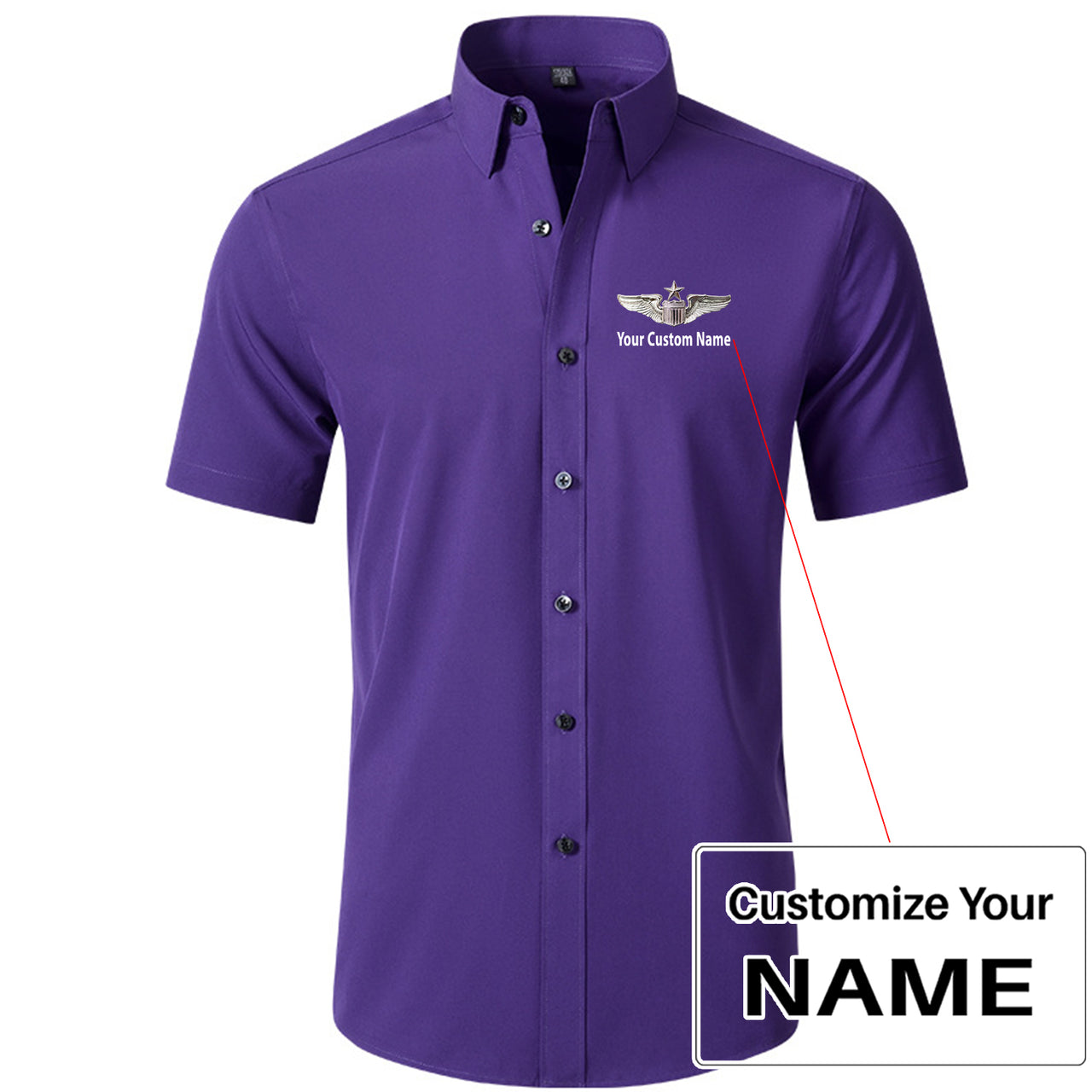 Custom Name (US Air Force & Star) Design Super Quality Short Sleeve Shirts