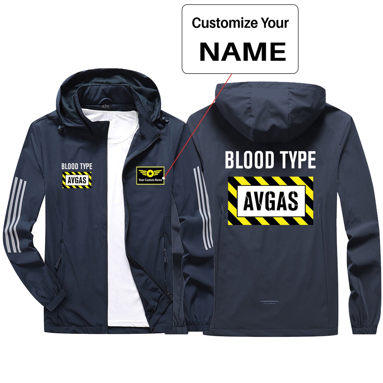 Blood Type AVGAS Sport & Running Jackets