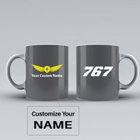 Thumbnail for 767 Flat Text Designed Ceramic White Mugs