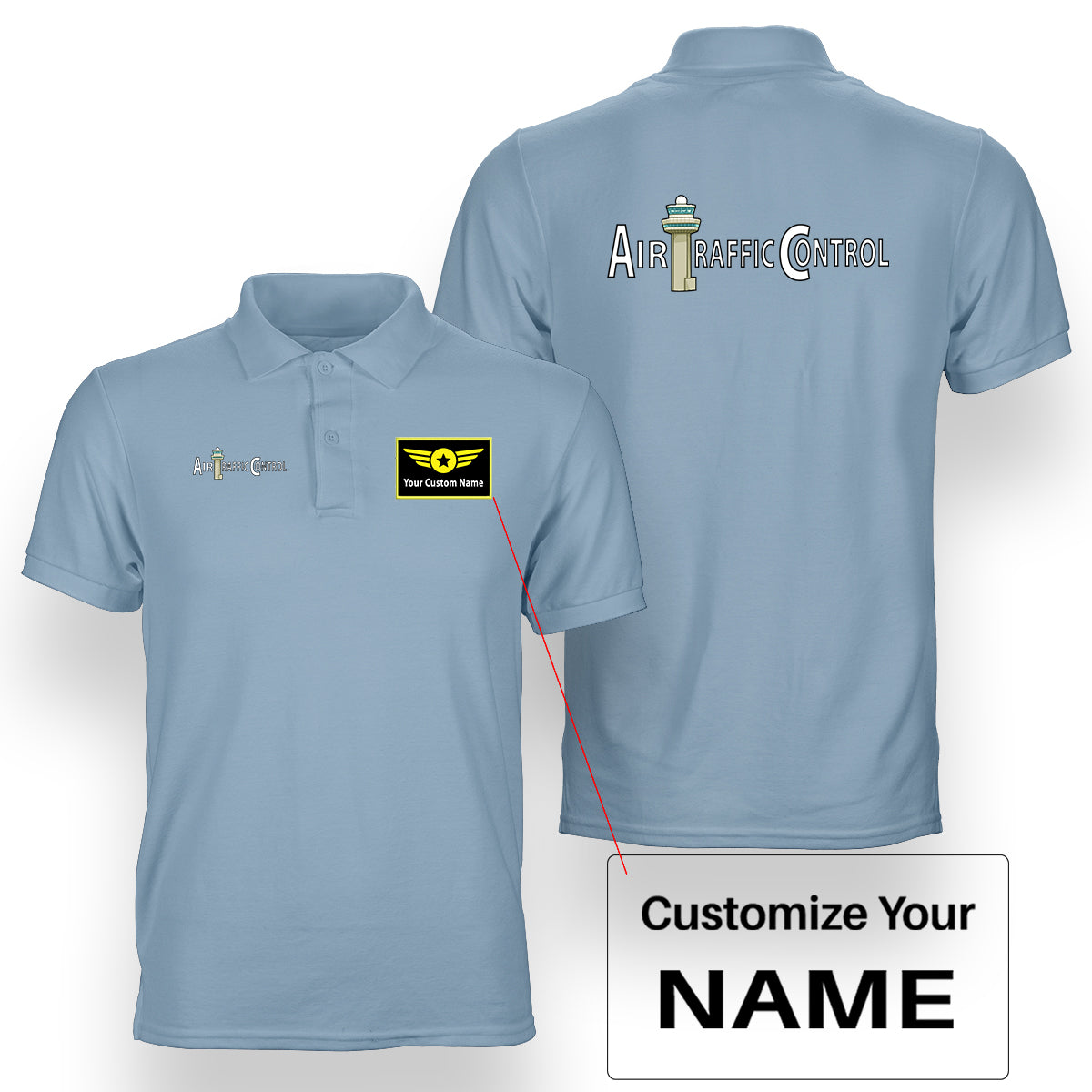 Air Traffic Control Designed Double Side Polo T-Shirts