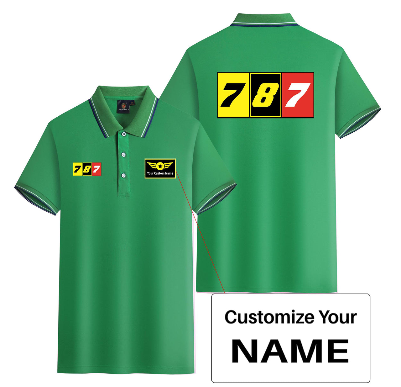 Flat Colourful 787 Designed Stylish Polo T-Shirts (Double-Side)