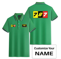 Thumbnail for Flat Colourful 787 Designed Stylish Polo T-Shirts (Double-Side)