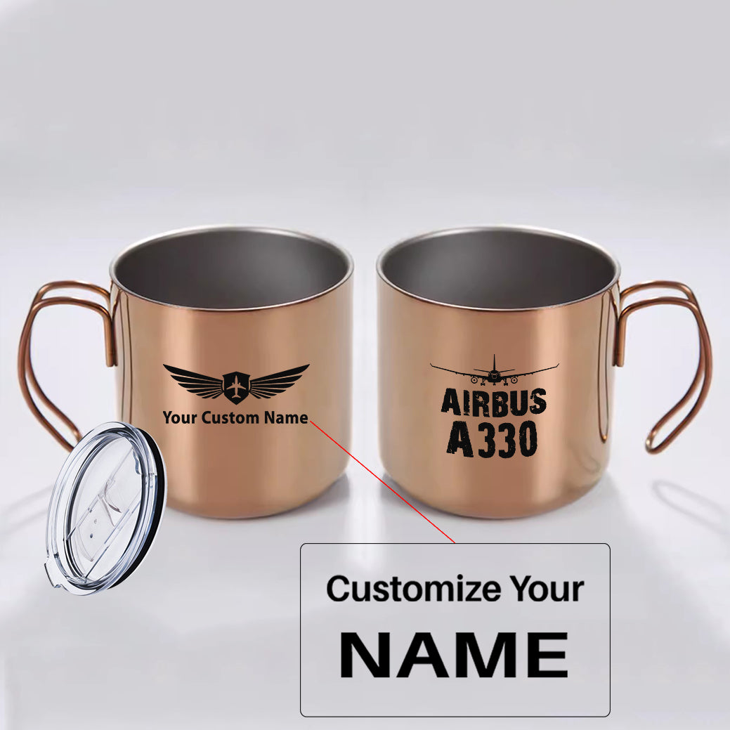 Airbus A330 & Plane Designed Stainless Steel Portable Mugs