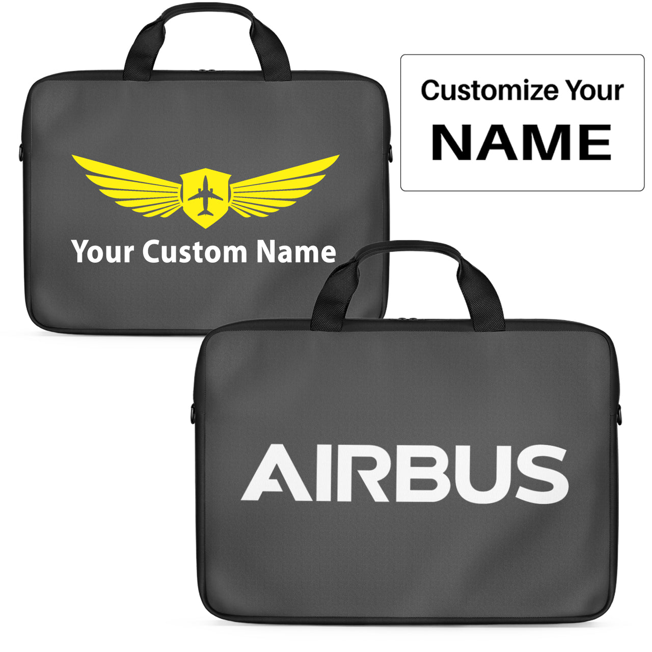 Airbus & Text Designed Laptop & Tablet Bags