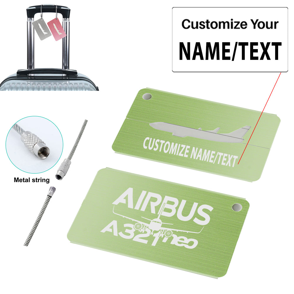 Amazing Airbus A321neo Designed Aluminum Airplane Luggage Tags