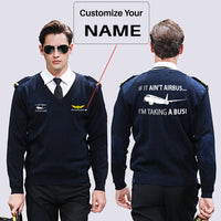 Thumbnail for If It Ain't Airbus I'm Taking A Bus Designed Wool Pilot Sweaters