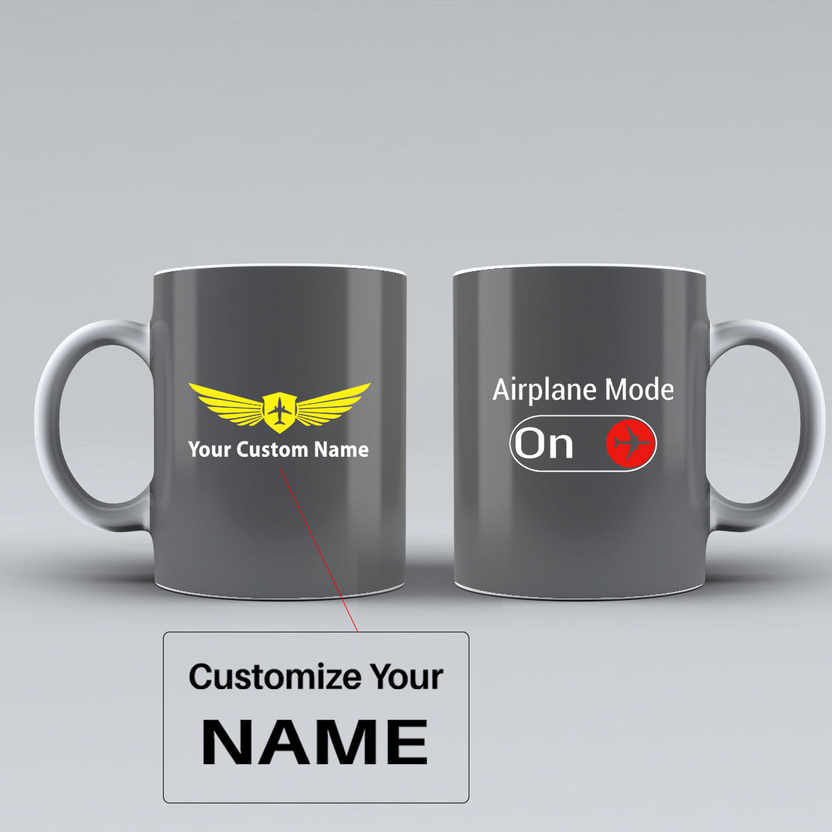 Airplane Mode On Designed Ceramic White Mugs