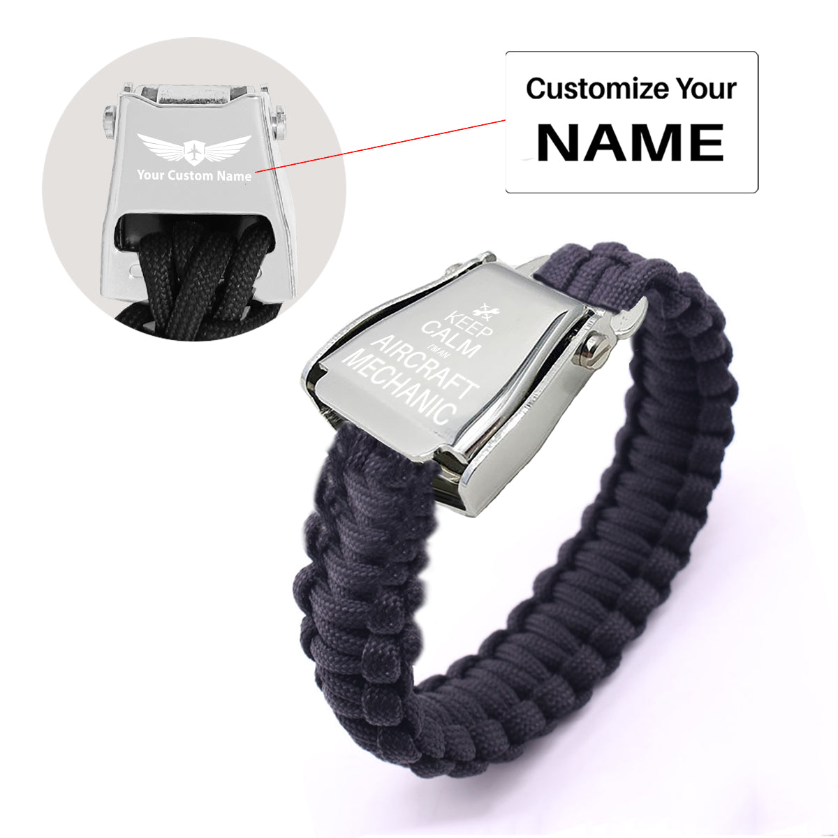 Aircraft Mechanic Design Airplane Seat Belt Bracelet
