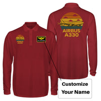 Thumbnail for Retro Airbus A330 Designed Long Sleeve Polo T-Shirts (Double-Side)