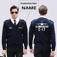 Thumbnail for GlobeMaster C-17 & Plane Designed Wool Pilot Sweaters