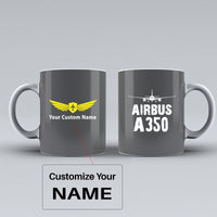 Thumbnail for Airbus A350 & Plane Designed Ceramic White Mugs
