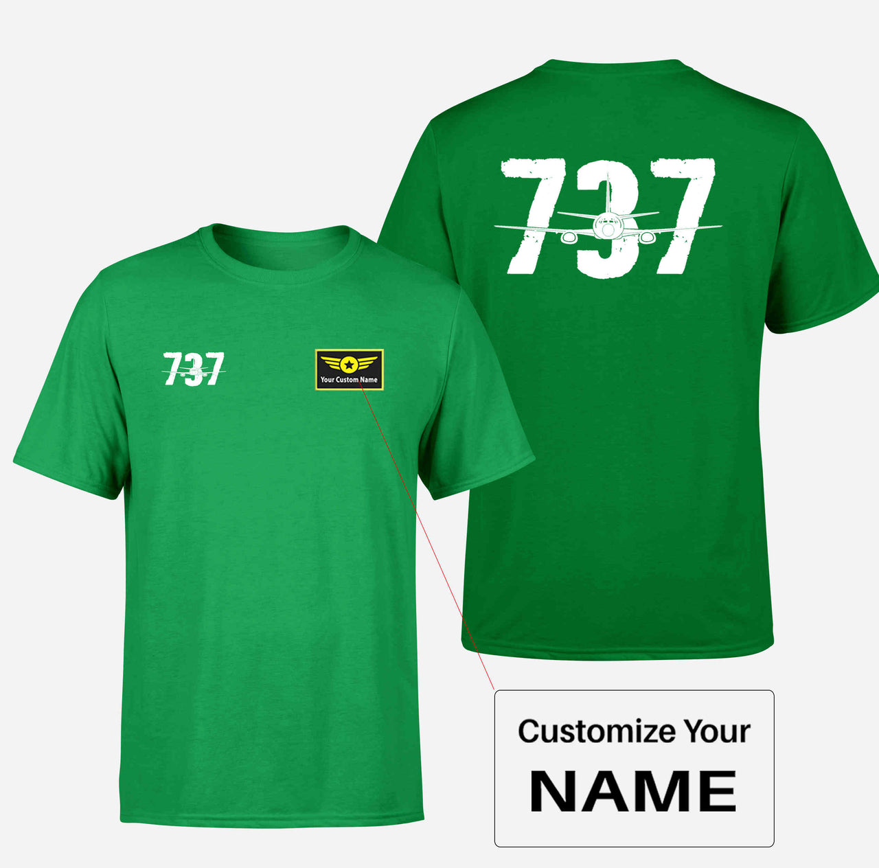 Boeing 737 Designed Designed Double-Side T-Shirts