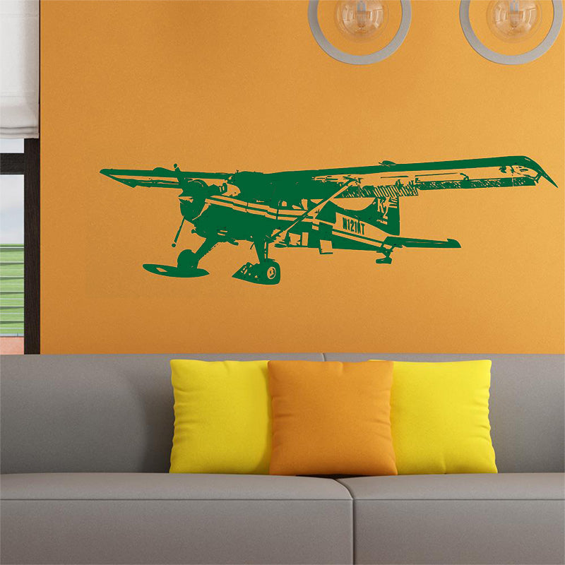 Amazing Snow Aircraft Designed Wall Sticker