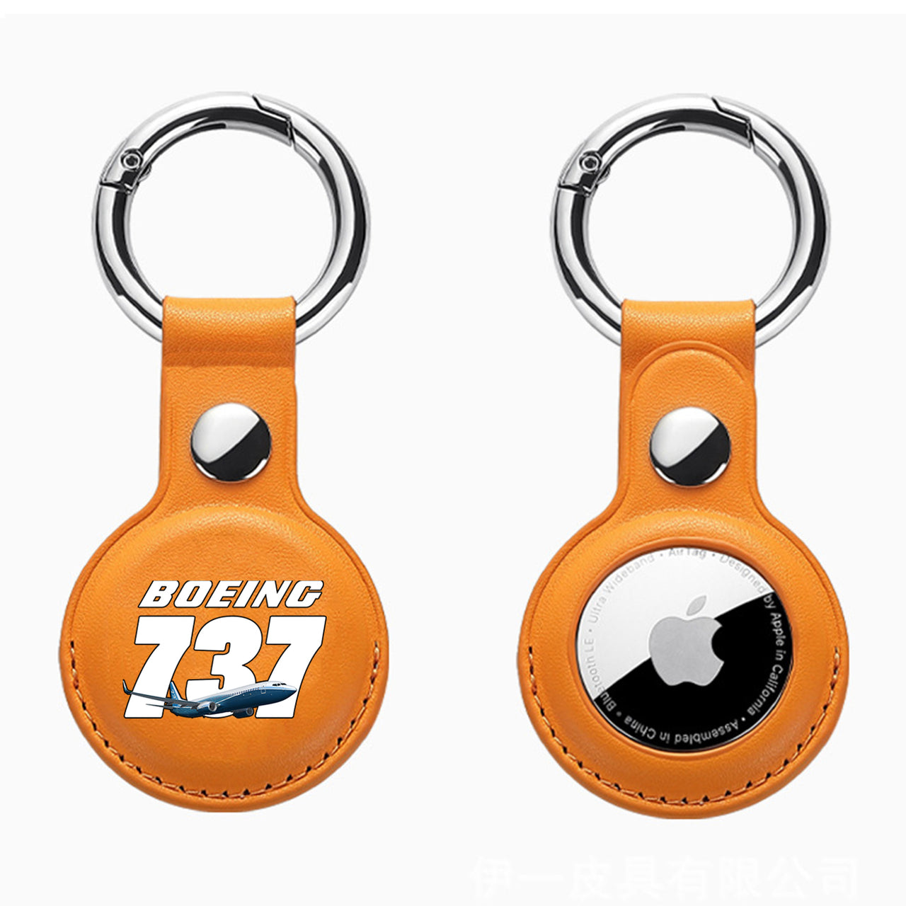 Super Boeing 737+Text Design Airtags Leather Cases