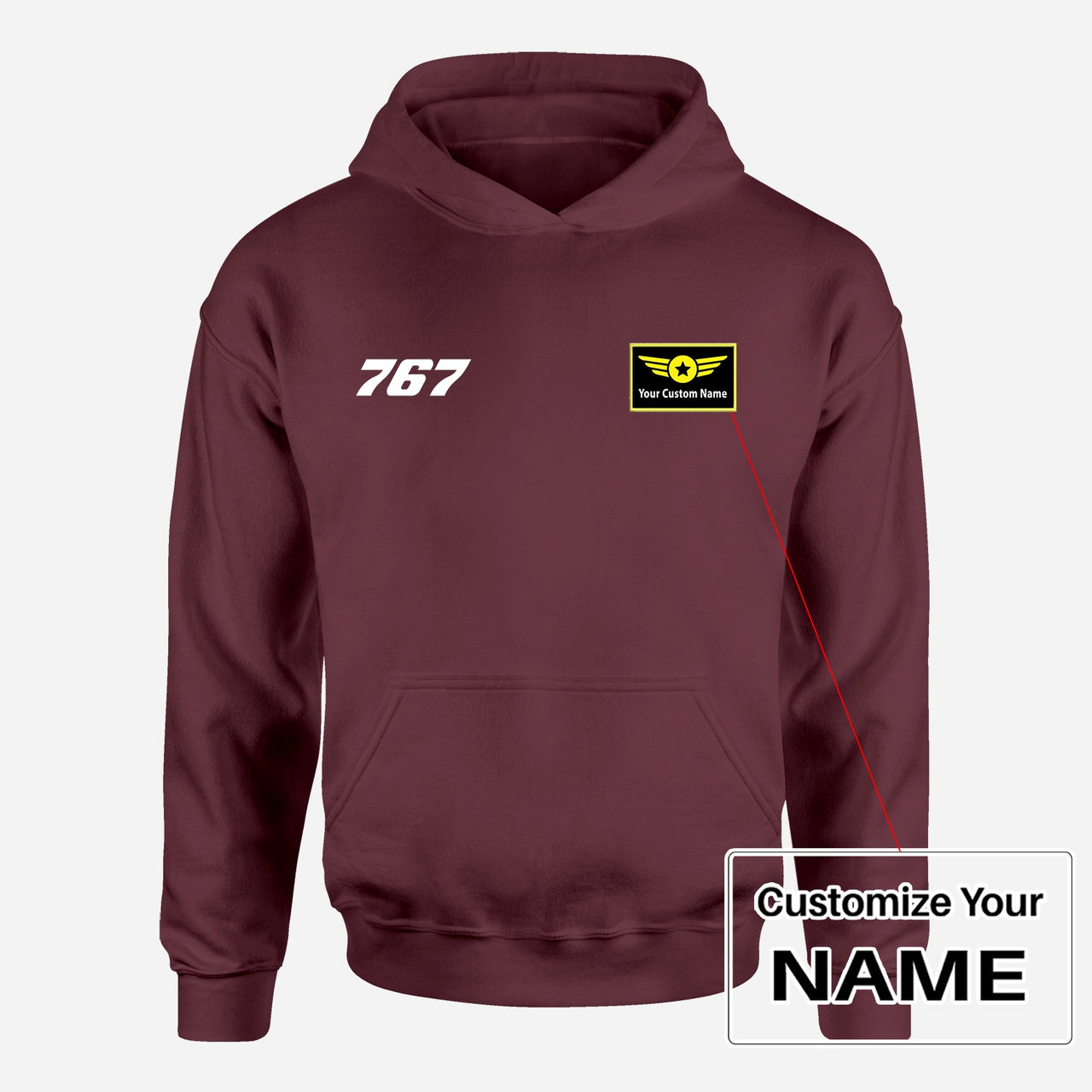 767 Flat Text Designed Hoodies