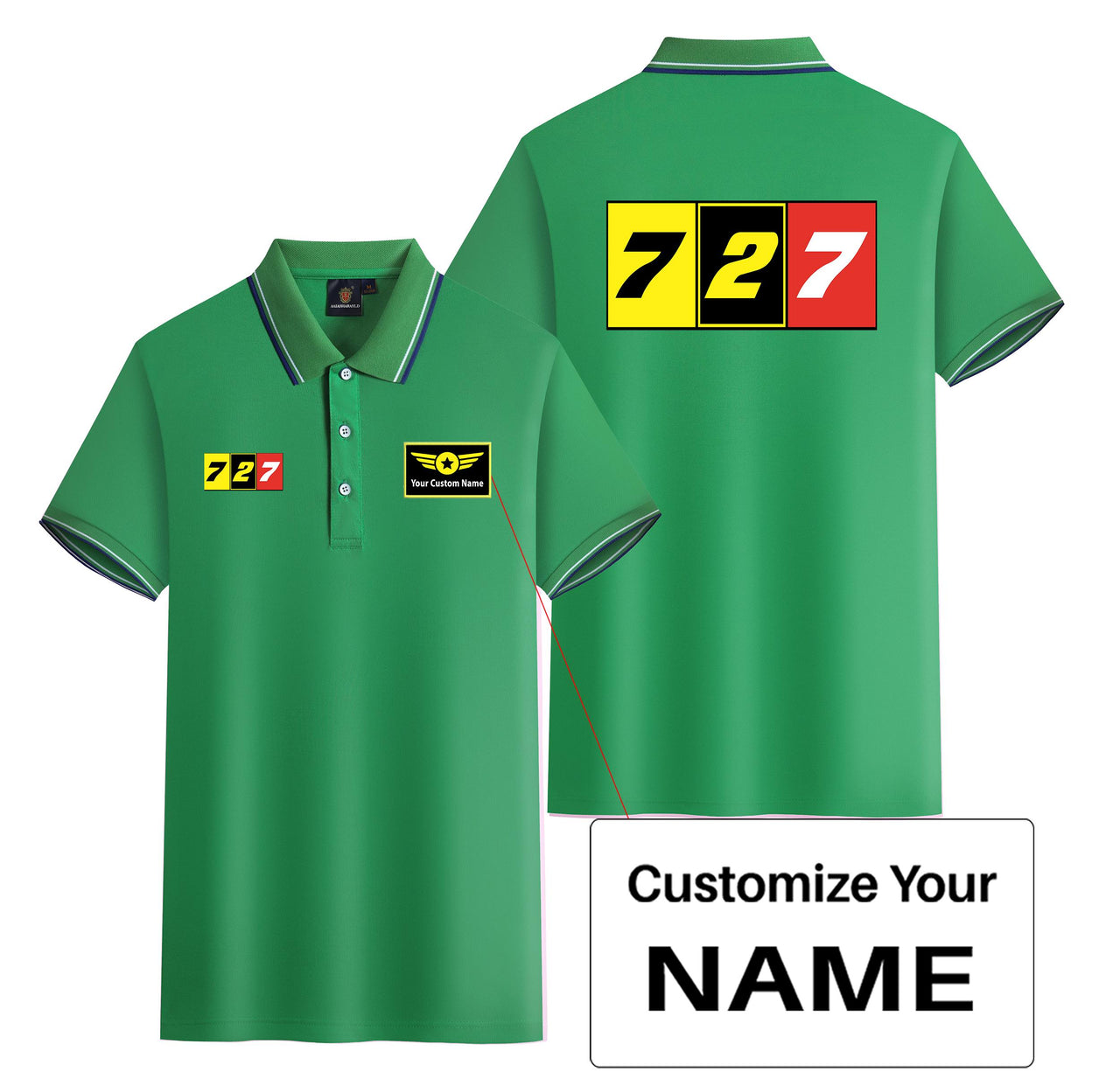 Flat Colourful 727 Designed Stylish Polo T-Shirts (Double-Side)