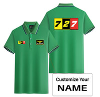 Thumbnail for Flat Colourful 727 Designed Stylish Polo T-Shirts (Double-Side)