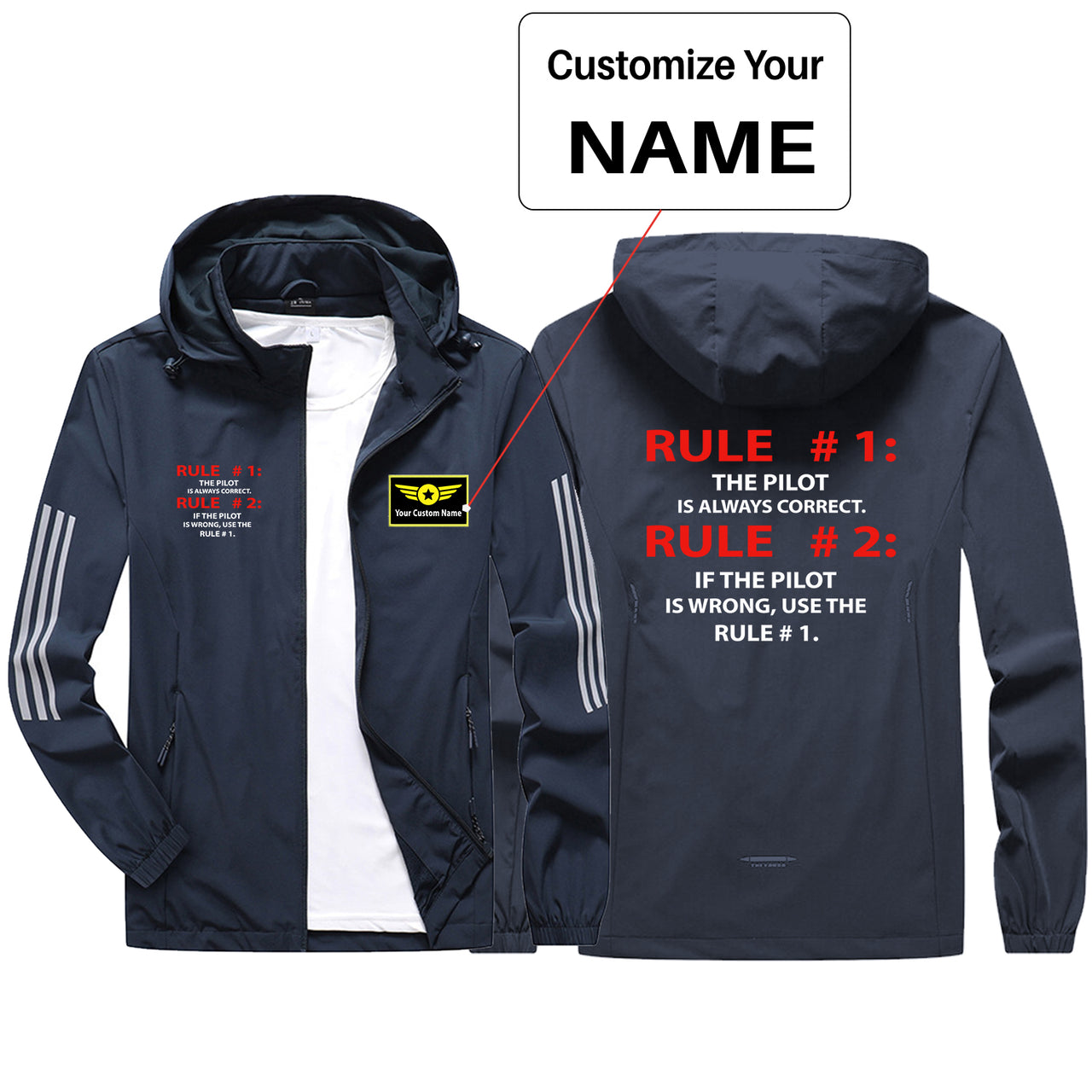 Rule 1 - Pilot is Always Correct Sport & Running Jackets