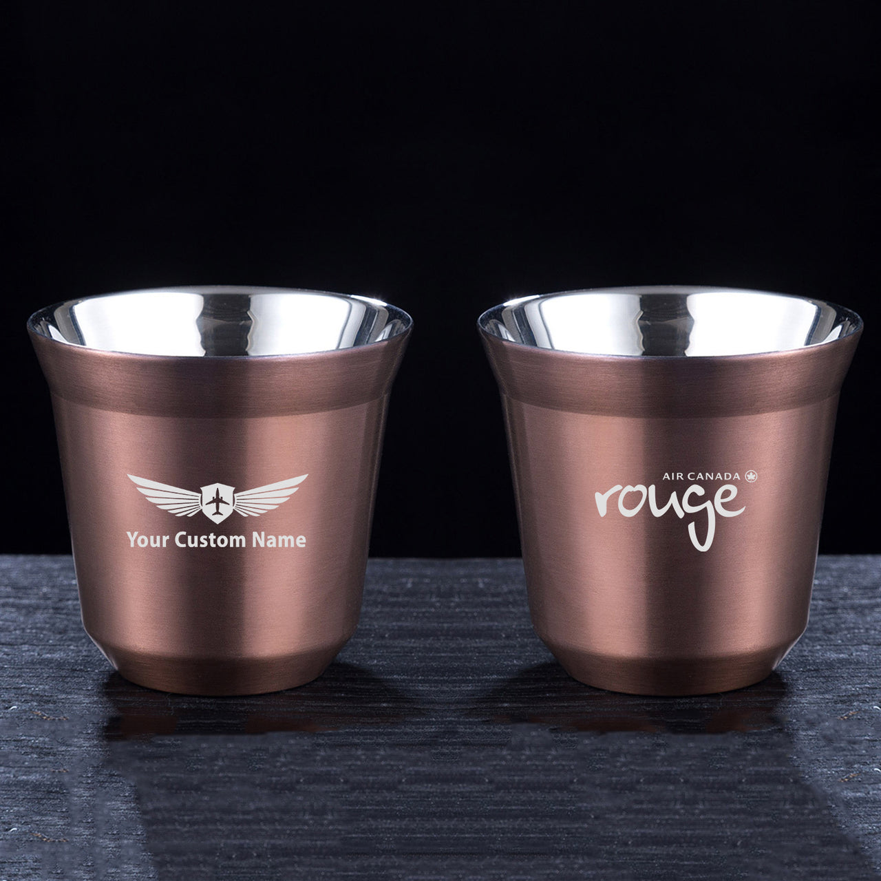 Air Canada rouge Airlines Designed Double Wall Stainless Steel Coffee Mugs