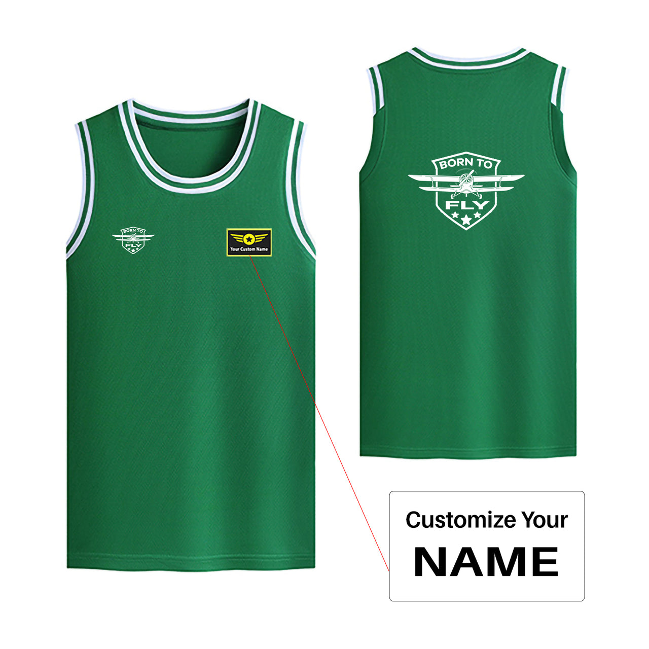 Born To Fly Designed Designed Basketball Style Sports Tank Tops