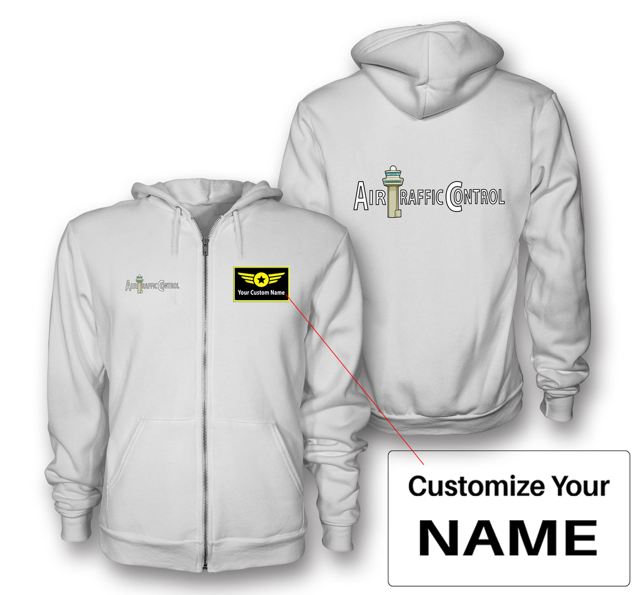 Air Traffic Control Designed Zipped Hoodies