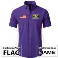Thumbnail for Custom Flag & Name with Special Badge Design Super Quality Short Sleeve Shirts