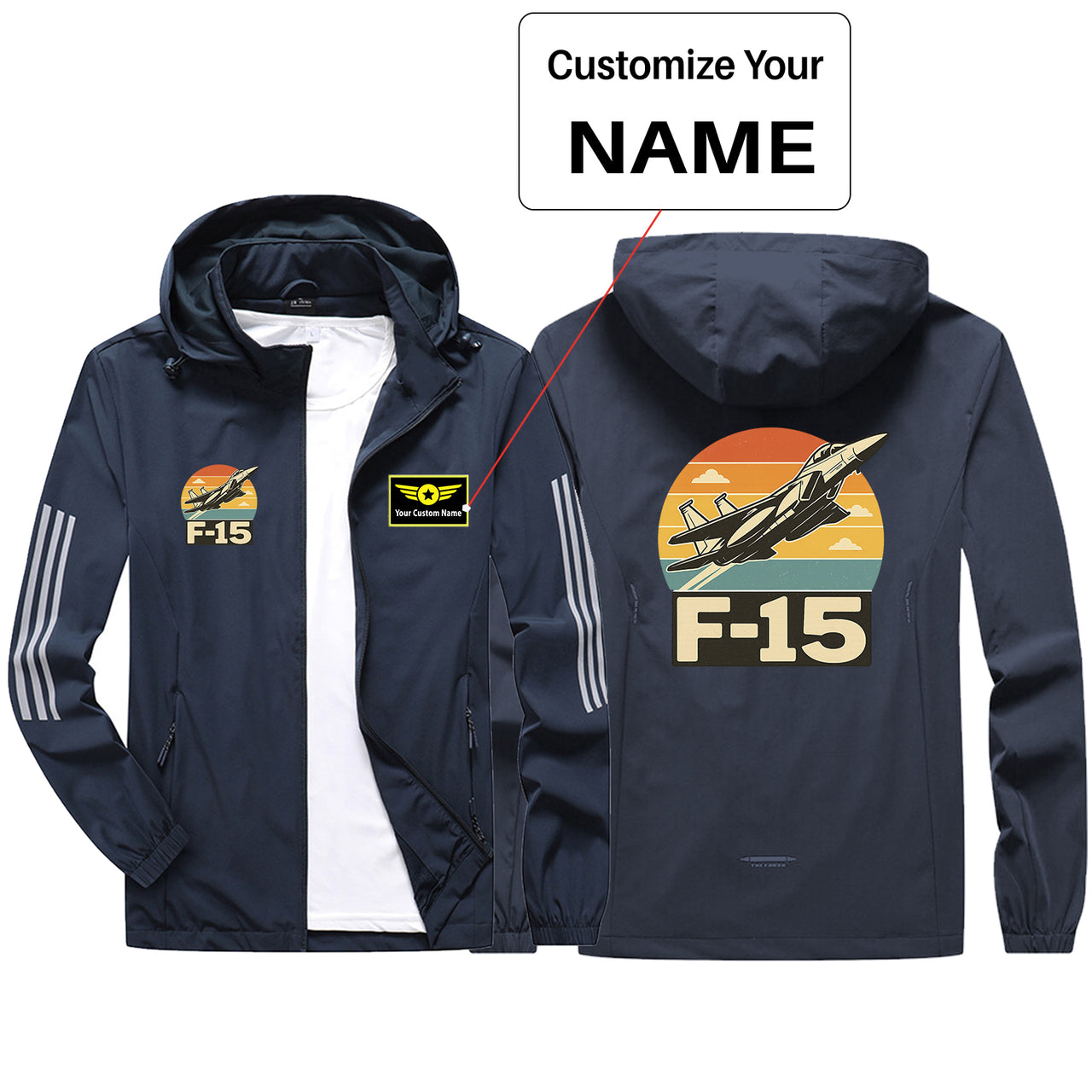 Retro Fighter Jet F15 Design Sport & Running Jackets