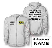 Thumbnail for I am an Awesome Girlfriend Designed Zipped Hoodies