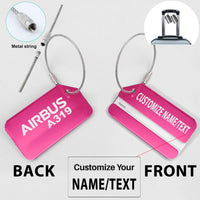 Thumbnail for Airbus A319 & Text Designed Fashion Metal Luggage Tags