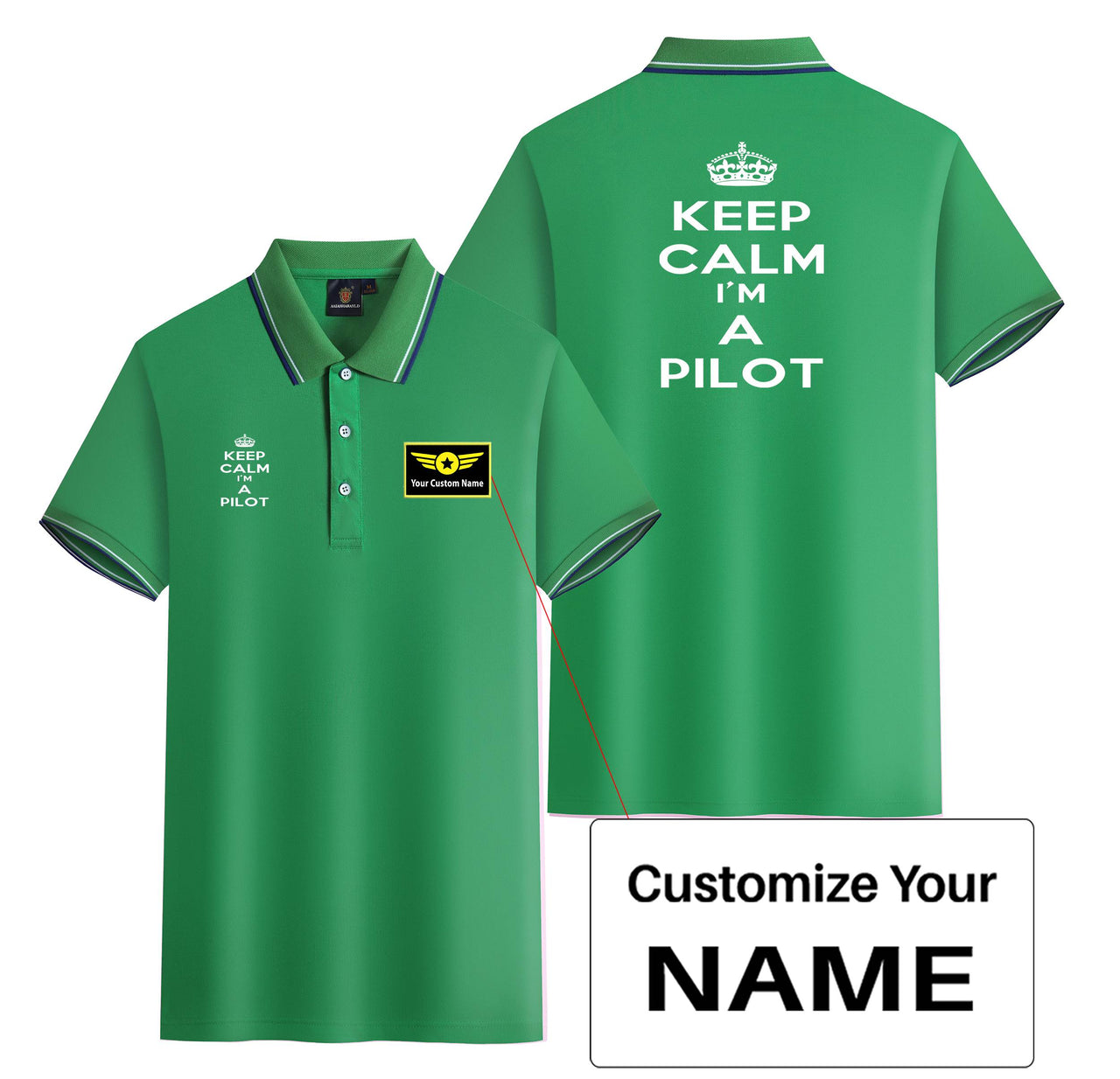 Keep Calm I'm a Pilot Designed Stylish Polo T-Shirts (Double-Side)